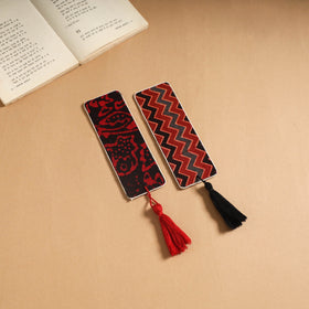 Handmade fabric bookmark with tassel (set of 2) 16