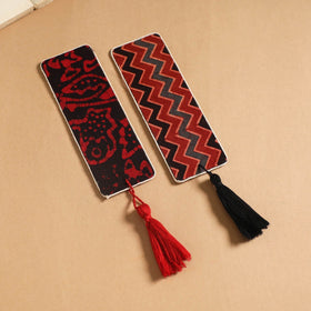Handmade fabric bookmark with tassel (set of 2) 16