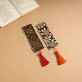 Handmade fabric bookmark with tassel (set of 2) 17