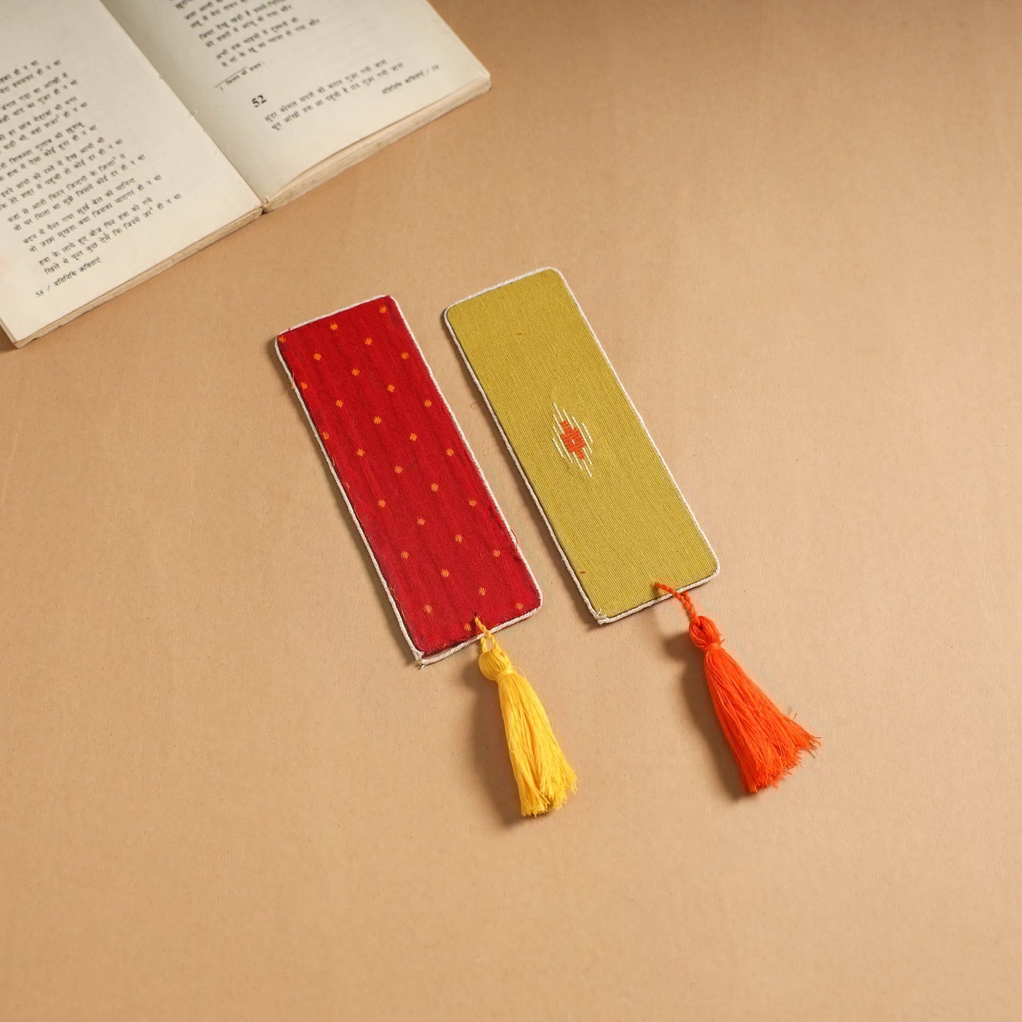 Handmade fabric bookmark with tassel (set of 2) 18
