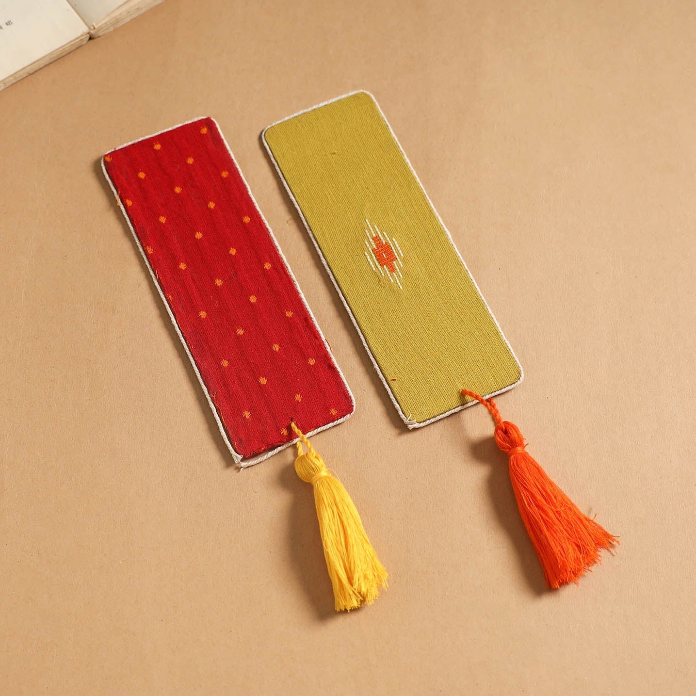 Handmade fabric bookmark with tassel (set of 2) 18