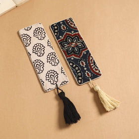 Handmade fabric bookmark with tassel (set of 2) 19