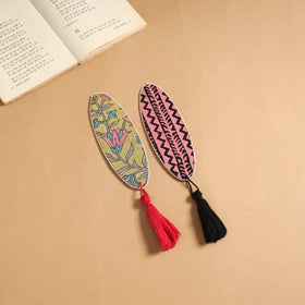 Handmade fabric bookmark with tassel (set of 2) 21