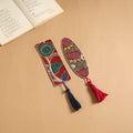 Handmade fabric bookmark with tassel (set of 2) 24