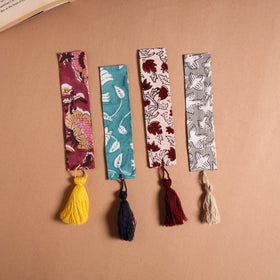 Handmade fabric bookmark with tassel (set of 4) 01