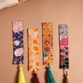 Handmade fabric bookmark with tassel (set of 4) 02