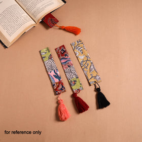 Handmade fabric bookmark with tassel (set of 4) 03