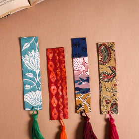 Handmade fabric bookmark with tassel (set of 4) 04