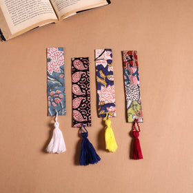 Handmade fabric bookmark with tassel (set of 4) 05