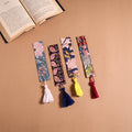 Handmade fabric bookmark with tassel (set of 4) 05