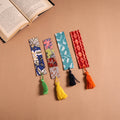 Handmade fabric bookmark with tassel (set of 4) 10