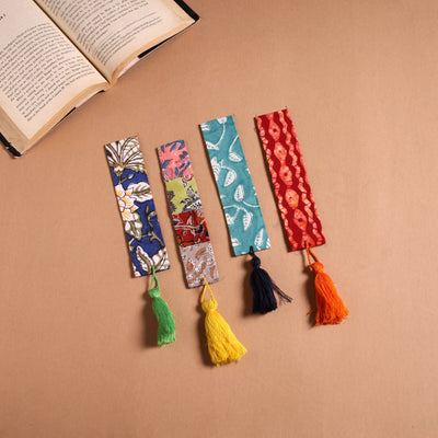 Handmade fabric bookmark with tassel (set of 4) 10