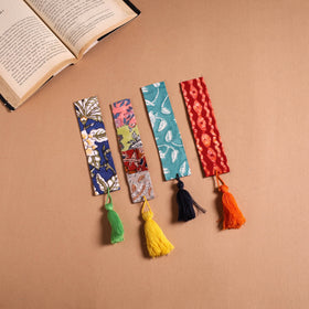 Handmade fabric bookmark with tassel (set of 4) 10