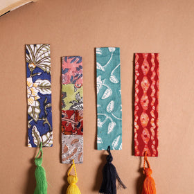Handmade fabric bookmark with tassel (set of 4) 10