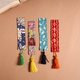 Handmade fabric bookmark with tassel (set of 4) 10