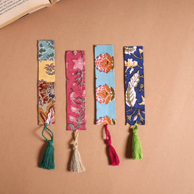 Handmade fabric bookmark with tassel (set of 4) 11