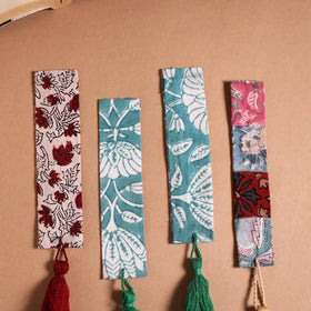 Handmade fabric bookmark with tassel (set of 4) 12