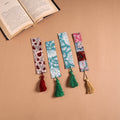 Handmade fabric bookmark with tassel (set of 4) 12