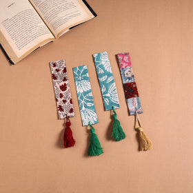 Handmade fabric bookmark with tassel (set of 4) 12