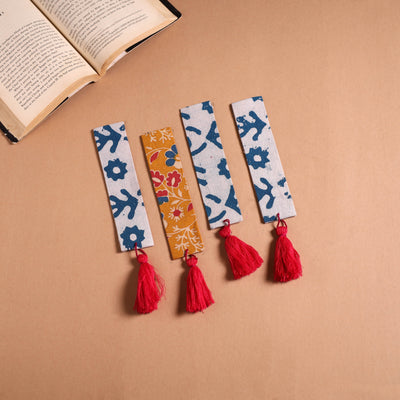Handmade fabric bookmark with tassel (set of 4) 15