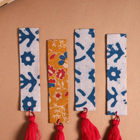 Handmade fabric bookmark with tassel (set of 4) 15