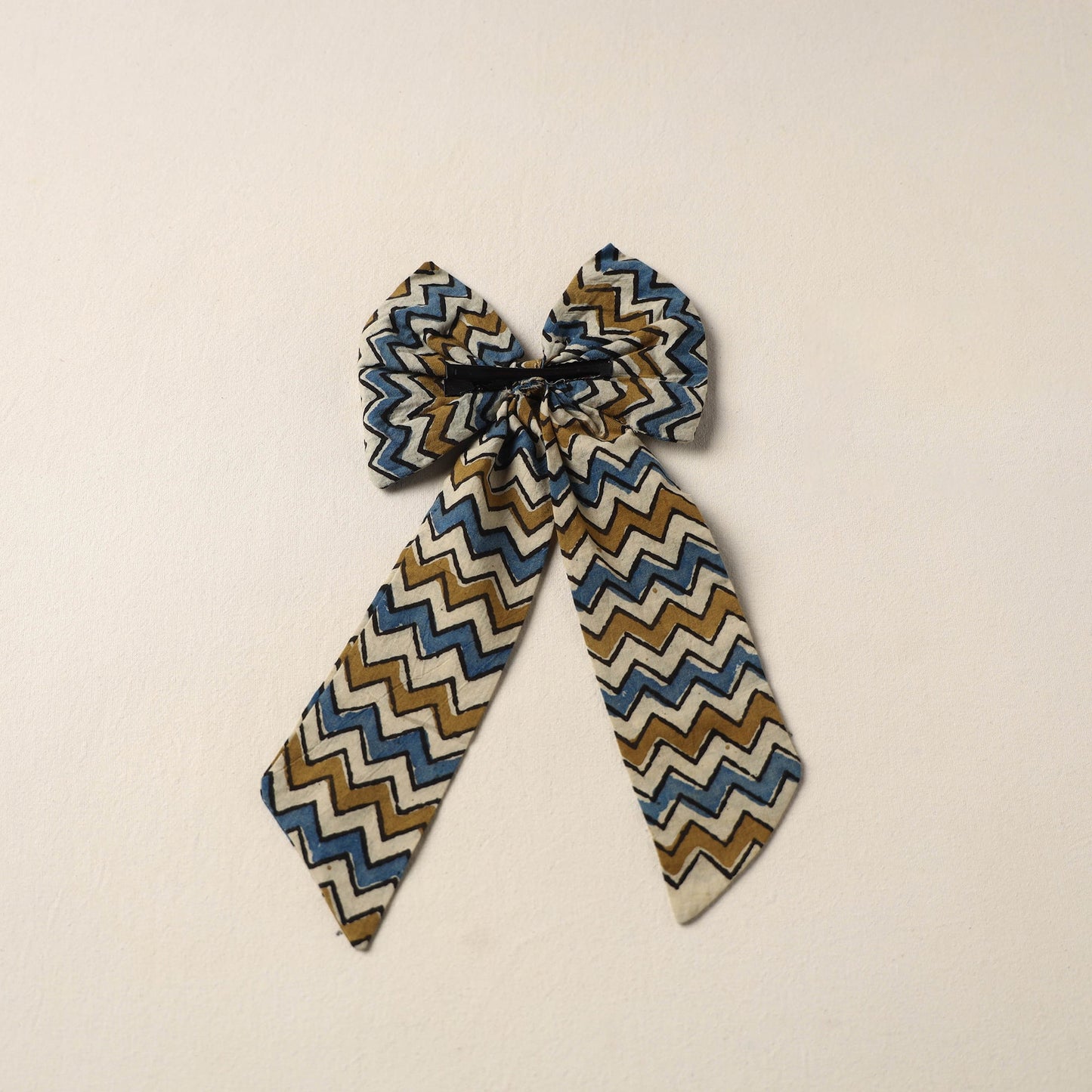 Beige Handmade Fabric Bow Hair Clip