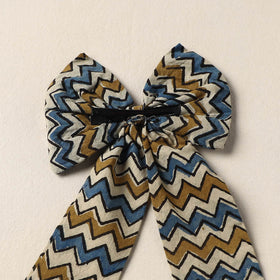 Beige Handmade Fabric Bow Hair Clip