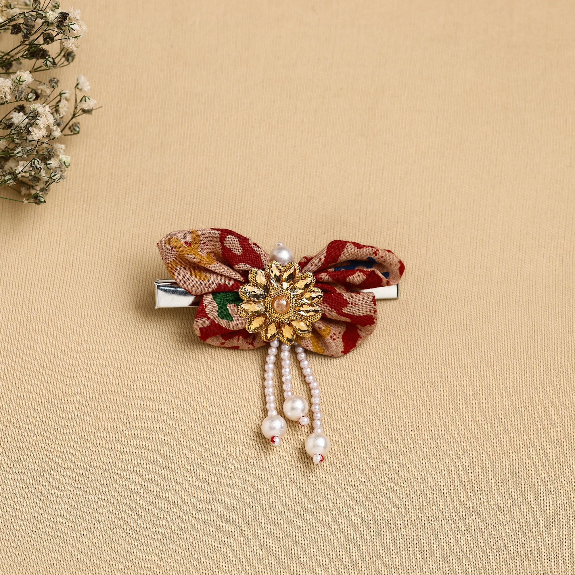  Handmade Fabric Flower Hair Clip Online in India