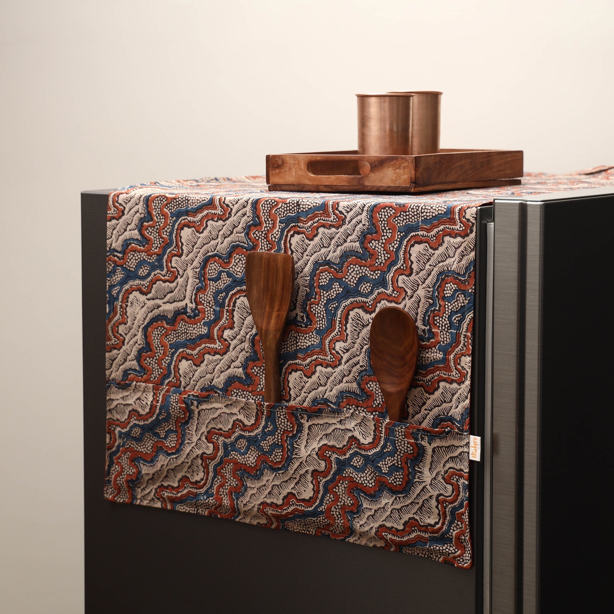 Handmade fridge top cover with multiple pockets 10