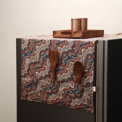 Handmade fridge top cover with multiple pockets 10