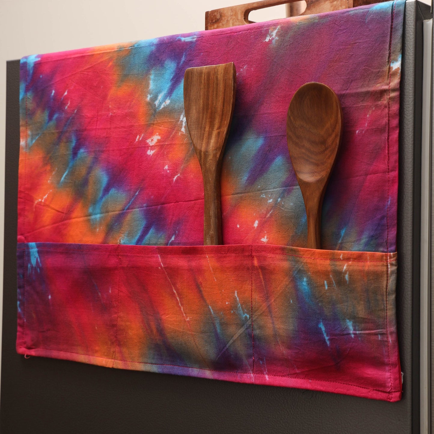 Handmade fridge top cover with multiple pockets 34