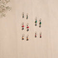 Multicolor - handmade german silver bead work earrings (set