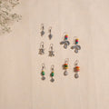 Multicolor - handmade german silver bead work earrings (set