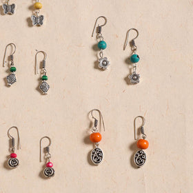Multicolor - handmade german silver bead work earrings (set