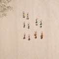 Multicolor - handmade german silver bead work earrings (set