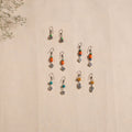 Multicolor - handmade german silver bead work earrings (set