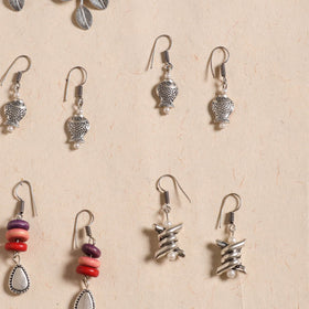 Multicolor - handmade german silver bead work earrings (set