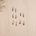 Multicolor - handmade german silver bead work earrings (set