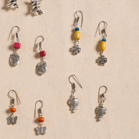 Multicolor - handmade german silver bead work earrings (set