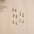 Multicolor - handmade german silver bead work earrings (set