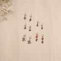 Multicolor - handmade german silver bead work earrings (set