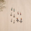 Multicolor - handmade german silver bead work earrings (set