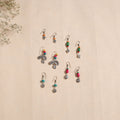 Multicolor - handmade german silver bead work earrings (set