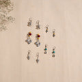 Multicolor - handmade german silver bead work earrings (set
