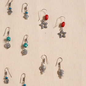 Multicolor - handmade german silver bead work earrings (set