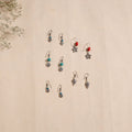 Multicolor - handmade german silver bead work earrings (set