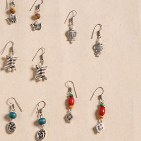 Multicolor - handmade german silver bead work earrings (set