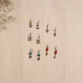 Multicolor - handmade german silver bead work earrings (set