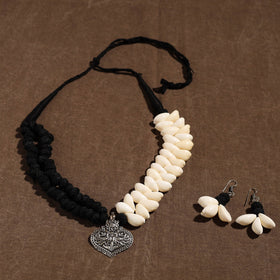  Handmade German Silver Shell Necklace Set