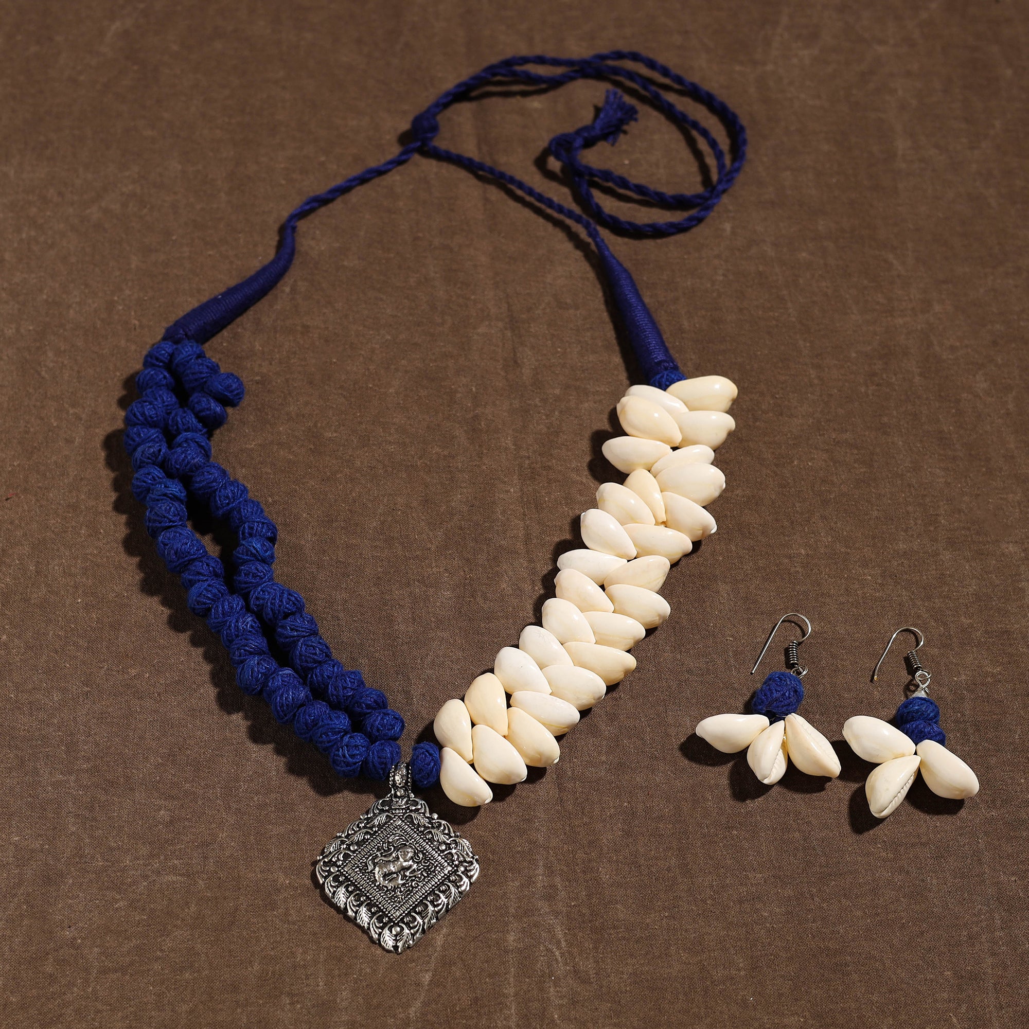  Handmade German Silver Shell Necklace Set